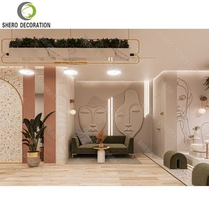 Diseño Interior Moderno para Salón de Belleza, Estación de Espejo de Lujo para Barbería, Muebles Personalizados para Salón de Belleza, Vitrina de Exhibición para Salón - Product Image 5