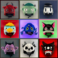 Nouveau modèle 2026 |   Housse de casque de ski unisexe Southern Hemisphere en peluche sombre à motif dessin animé pour décoration Kappa Catwoman Vampire Zombie pour sports d'hiver pour enfants