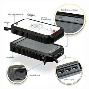 Bộ sạc năng lượng mặt trời đa chức năng và Đèn pin Led, bộ sạc pin chống nước 20000mAh, năng lượng mặt trời di động bên ngoài - Product Image 2