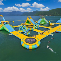 Parc aquatique gonflable extérieur sur mesure, jeux gonflables, parc aquatique gonflable flottant, parc aquatique flottant sur l'eau