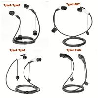 Câble de charge EV Type 2 vers GBT, 1 ou 3 phases, en cuivre, double connecteur Type 2