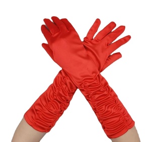 Gants de soirée pour femmes, couleur unie, longs doigts en Satin pour les événements, les activités, rouge, blanc, gants de <span class=keywords><strong>mariage</strong></span> - Product Image 6