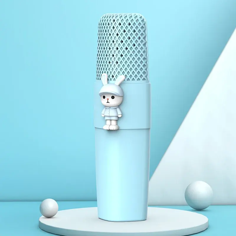 Venta caliente inalámbrico Mini portátil cantando Karaoke altavoces niños aislamiento escudo inalámbrico micrófono altavoz micrófono