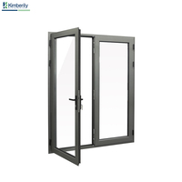 Fenêtre à battant en aluminium à rupture de pont thermique, économie d'énergie, coupe-vent, pour la construction de maisons et d'appartements (vente en gros)