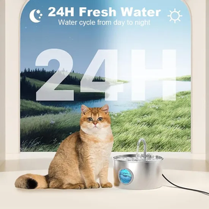 स्टेनलेस स्टील बिल्ली पानी का फव्वारा स्वचालित पालतू पीने का फव्वारा यूएसबी अल्ट्रा शांत बिल्ली पानी डिस्पेंसर - Product Image 6