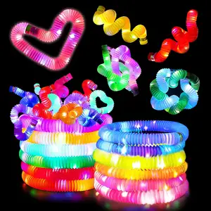 Light up Party Favors Sensory Fidget Toys pour enfants Lights up Pop Fidget Tubes Party Favors LED Tube