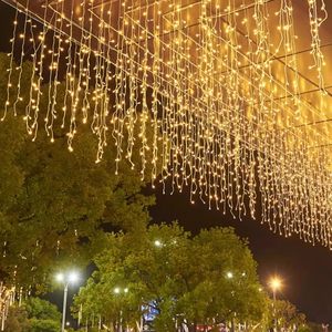 Tsinye 10m 20M <span class=keywords><strong>LED</strong></span> Icicle giáng sinh trang trí <span class=keywords><strong>LED</strong></span> Curtain Icicle chuỗi Lights với Đồng đèn cho trang trí sân vườn giáng sinh - Product Image 3
