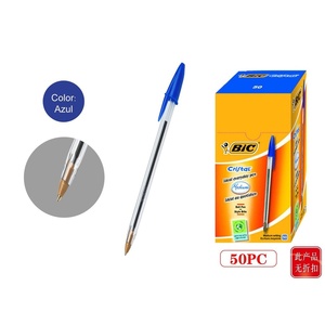 Per la cartoleria di marca BIC 0070330129627 penne a sfera blu penne in plastica striscione di piume corpo promozionale matita 50/scatola