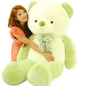 new style purple fruit green plush stuffed gift teddy bear with bow-knot toy doll