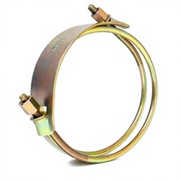 Collier de serrage double fil en acier inoxydable de 6,5 pouces, robuste, pour tuyaux, OEM, différentes tailles pour fixation de flexibles