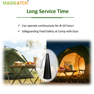 Magicatchl ハエよけファン、バッテリー2個付き、36時間待機可能、キャンプ、屋外調理用 - Product Image 5