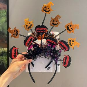 Interesante Halloween Bat Pumpkin Skull Head Band Diseño peludo para productos de Halloween Bandas para el <span class=keywords><strong>cabello</strong></span> para niños - Product Image 3