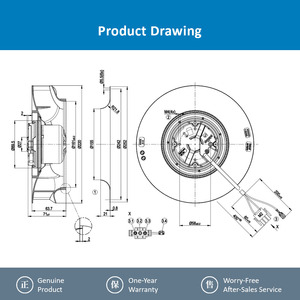 ebmpapst R3G220-RC05-07 M3G055-BI 230V AC 85W 0.7A 2580RPM Plastic Blade OEM/ODM <b>Air</b> Purifier Centrifugal <b>Cooling</b> <b>Fan</b> - Product Image 4