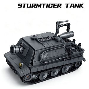 Modèle de <span class=keywords><strong>char</strong></span> <span class=keywords><strong>d</strong></span>'<span class=keywords><strong>assaut</strong></span> Sturmtiger de la Seconde Guerre mondiale, jouet de construction en plastique ABS à assembler soi-même - Product Image 4