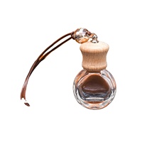 Diffuseur d'arômes S MOON SME10 5ml en verre pour soins de la peau, diffuseur de parfum suspendu en bois avec pompe pulvérisatrice sérigraphiée