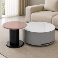 Table basse ronde en bois durable de style italien au design simple et moderne, élégante et petite pour le salon, décoration de la maison