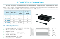 Pengisi Daya Cepat SCP OTP 48V/14A 60V/11A 72V/9A Lithium Li-Ion untuk Golf Cart, E-Scooter, Forklift, E-Bike, AGV, dan Aksesorisnya