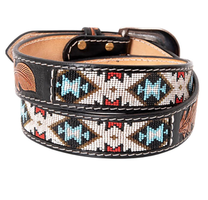 Gran oferta, personalizado, resistente, Occidental, a mano, con cuentas de grano completo, personalizado, piel de vaca, hebilla extraíble, Vintage, fábrica baja - Product Image 4