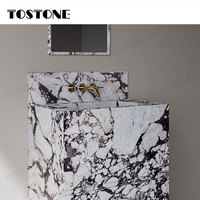 Lavabo sur pied en marbre Calacatta Viola italien populaire, design intérieur luxueux Tostone, pour utilisation dans les appartements haut de gamme