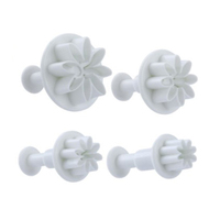 4 pièces outils de décoration de gâteau, ensemble de 8 pétales de fleur marguerite fondant sucre plongeur cutter pour gâteau et pâtisserie
