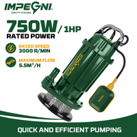 Pompe submersible monophasée 750W 1HP pour eau propre avec contrôle automatique par flotteur, idéale pour puits domestiques et irrigation de jardin