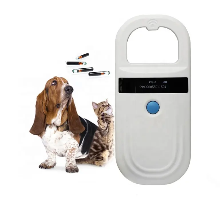 Lector de etiquetas RFID para animales, escáner de chips para mascotas de 134,2 kHz, 125Khz z FDX-B Ranimal animal