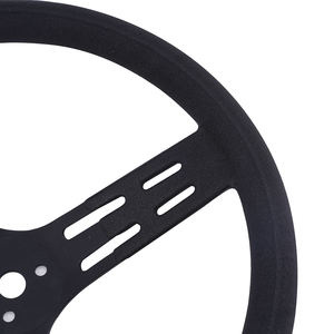 एल्यूमीनियम ऑटो रेसिंग कार 3 बोल्ट, 15 इंच की मोटी ग्रिप ड्रिफ्टिंग स्टीयरिंग व्हील ब्लैक स्पोक - Product Image 3