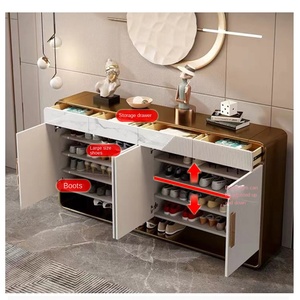 Zapateros <span class=keywords><strong>de</strong></span> Madera Maciza <span class=keywords><strong>de</strong></span> Lujo Ligero, Gran Capacidad, Diseño Moderno <span class=keywords><strong>de</strong></span> Alta Gama, Ajustables para 24-35 Pares, Muebles para el Hogar, Recibidor - Product Image 4