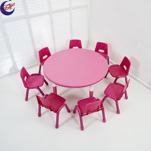 Set di <span class=keywords><strong>Tavolo</strong></span> <span class=keywords><strong>e</strong></span> <span class=keywords><strong>Sedie</strong></span> Rotonde <span class=keywords><strong>in</strong></span> <span class=keywords><strong>Plastica</strong></span> per Arredamento Prescolare <span class=keywords><strong>e</strong></span> Uso Scolastico per Bambini - Product Image 4