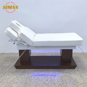 Table de beauté Siman à <span class=keywords><strong>4</strong></span> moteurs, commande électrique, base en bois, cuir PU de haute qualité, repose-<span class=keywords><strong>mains</strong></span> réglable, table pour extensions de cils pour <span class=keywords><strong>salon</strong></span> - Product Image 3