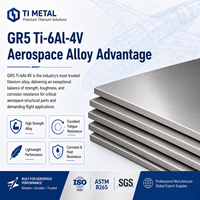 Plaque en titane de qualité aérospatiale GR5 Ti-6Al-4V certifiée ASTM B265 pour composants structurels d'avions