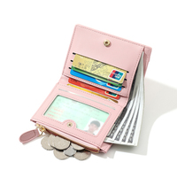 Dompet Lipat Wanita TAOMICMIC Tekstur Kulit Palm PU Berkualitas Tinggi, Penyimpanan Uang Besar, Banyak Slot Kartu, Kantong Resleting
