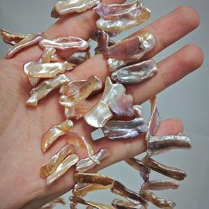 Perlas de Agua Dulce Barrocas de Alta Calidad, 28 Agujeros, Forma de Pétalo, Productos Semielaborados, Perlas Sueltas Blancas para Manualidades - Product Image 3