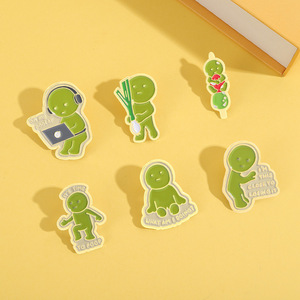 Pin de esmalte Smiski divertido 'Por qué estoy desnudo', broche de muñeco verde de dibujos animados, insignia de solapa, regalo de joyerí<span class=keywords><strong>a</strong></span> para amigos, al por mayor - Product Image 5