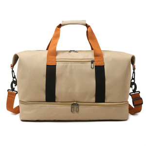 Custom Logo Women Canvas Gym Fitness Duffel <strong>Bag</strong> Travel Tote Shoes <strong>Compartment</strong> Carry-On Luggage Gym <strong>Bag</strong> - Product Image 3