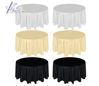 Linge de table en gros 132 pouces nappe ronde noire
