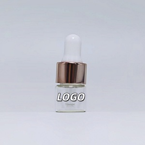 1ml 2ml 3ml 5ml Amber Transparent Mini Glass Tube Essential Oil <b>Dropper</b> <b>Bottle</b> with Rose Gold Cap - Product Image 1