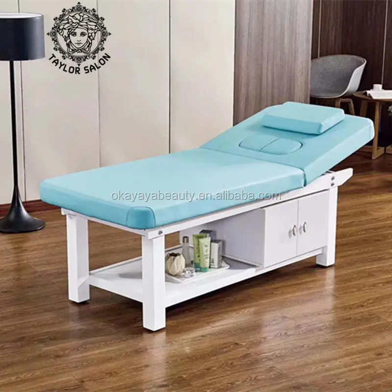 Lit de spa pour le visage, lit médical en bois, table de massage, lit esthétique pour salon de beauté