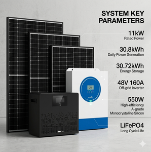 Sistema de Energía Híbrido Todo en Uno de 11kW para el Hogar, Función Complementaria a la Red, Inversor MPPT LiFePO4 de 51.2V 600Ah, Solución Energética Fuera de la Red - Product Image 2