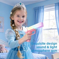 Pistolet sonore et lumineux en plastique coloré pour enfants, rechargeable par USB-C, interaction musicale dynamique, jouet lumineux à sept couleurs pour créer une ambiance.