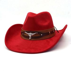 Sombrero Vaquero Unisex de Moda Invierno 2024, Estilo Occidental con Cinturón de Cuero Sintético con Cabeza de Buey para Adultos, Entusiastas del Aire Libre - Product Image 6