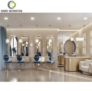 Mobilier de salon de beauté haut de gamme sur mesure : Miroir lumineux pour salon de coiffure, table de manucure et autres meubles pour salon de beauté. - Product Image 6