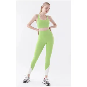 New Design Sporty Woman Fitness Set Sexy Bra Suit Summer Yoga Set Hip Lifting Yoga Tights Active Wear.