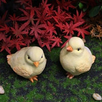 DD4090 Adorno de Pollo de Resina, Linda Estatua de Pollito Artificial para Decoración de Jardín