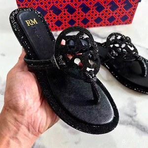 2026 Luxury Designer Shoes Tory De Burch Rhinestone Women Shoes Slipper Sandals Chaussures Femme Casual Summer Sandalias De - Product Image 4