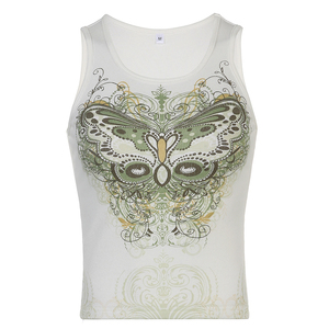 Youth Creative Personality Butterfly Print Vest <strong>Women's</strong> Casual Sports All-match <strong>Knitted</strong> Sleeveless <strong>Top</strong> Muscle Tinkler <strong>Tank</strong> <strong>Top</strong> - Product Image 5