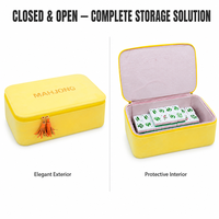 Étui de transport et de rangement robuste pour jeu de Mahjong avec fermeture éclair, doublure intérieure en velours doux pour la protection et le stockage des tuiles