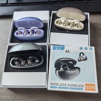 Écouteurs sans fil Q108 à clip d'oreille, Bluetooth 6.1, ANC, ENC, Bass Boost, étanches IPX5, affichage numérique, pour sport et gaming