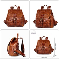 Sac à dos en cuir de vache véritable de haute qualité personnalisable, gaufrage crocodile, sac pour femme en cuir véritable, sac à dos mini polyvalent pour femme