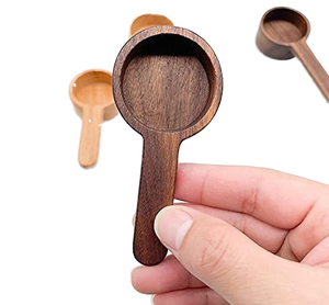 Großhandel Small Size Esslöffel Kaffees chaufel und Teelöffel Set Buche Holz Silikon Messlöffel für gemahlenen Kaffee Tee - Product Image 2